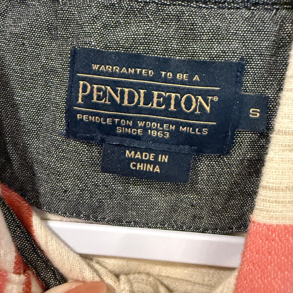 Pendleton Womens Small Southwestern Stripe Hooded Button Front Jacket Drawstring - Picture 2 of 16